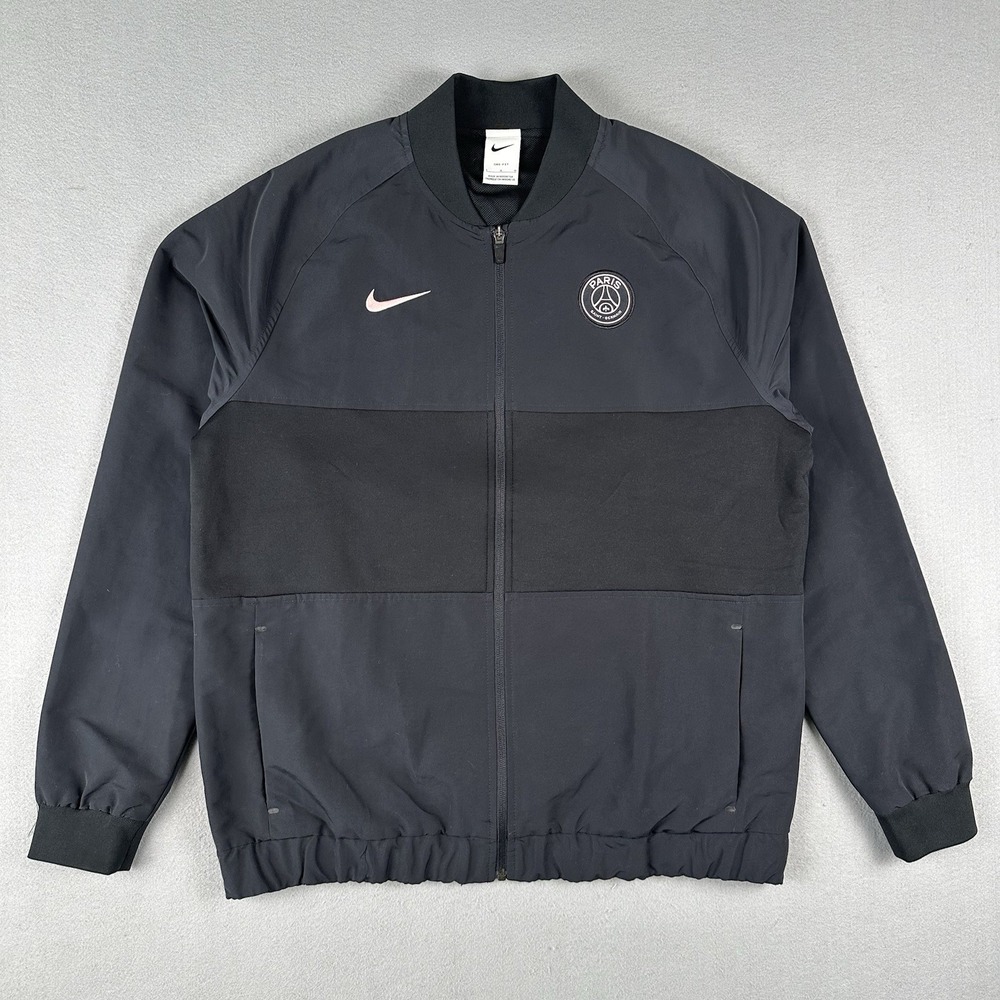 Nike PSG Anthem Warm Up Jacket Men's Large Black Paris Saint Germain Full Zip
